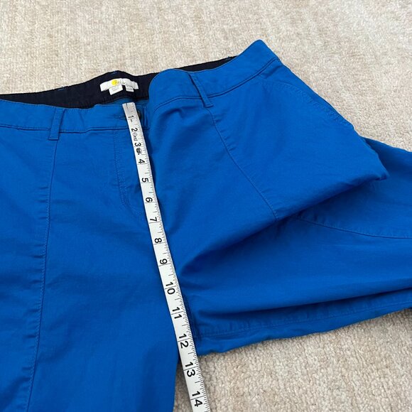 Boden Blue Cropped Cotton Trousers Pants 14 - Picture 7 of 10